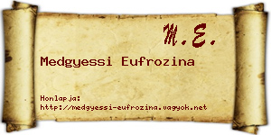 Medgyessi Eufrozina névjegykártya